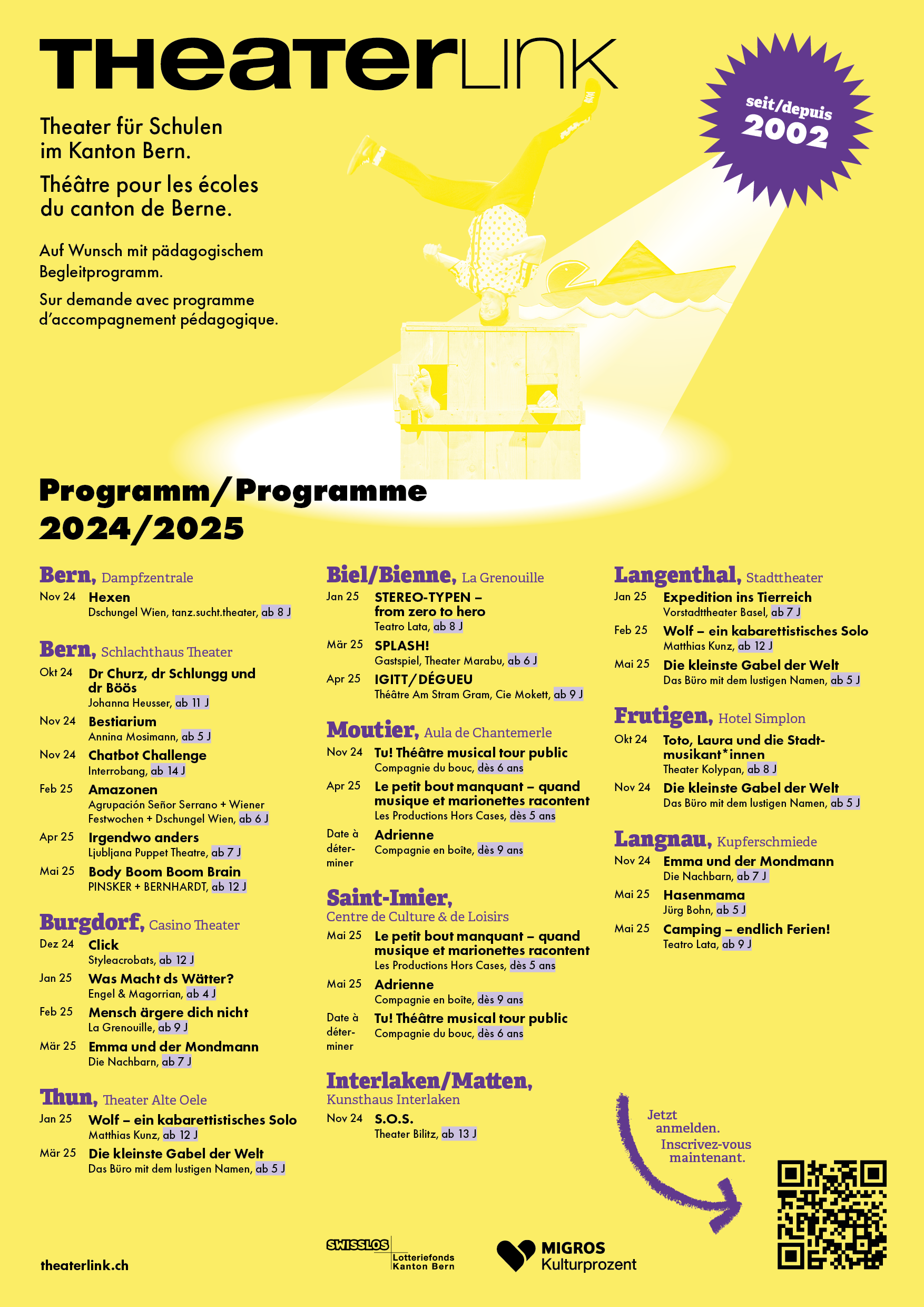 Programmflyer Theaterlink 24/25